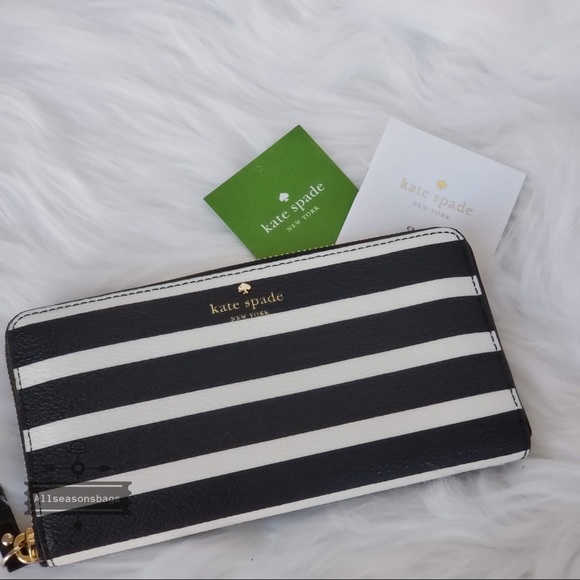 kate spade Handbags - NWT Kate Spade Hyde Lane Stripe Black White Wallet